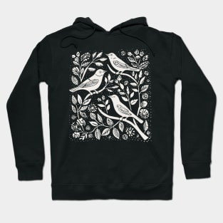 Lino Cut Bird Hoodie